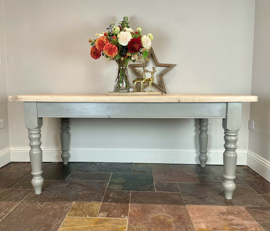 Hand Painted Farmhouse Table, 1990s