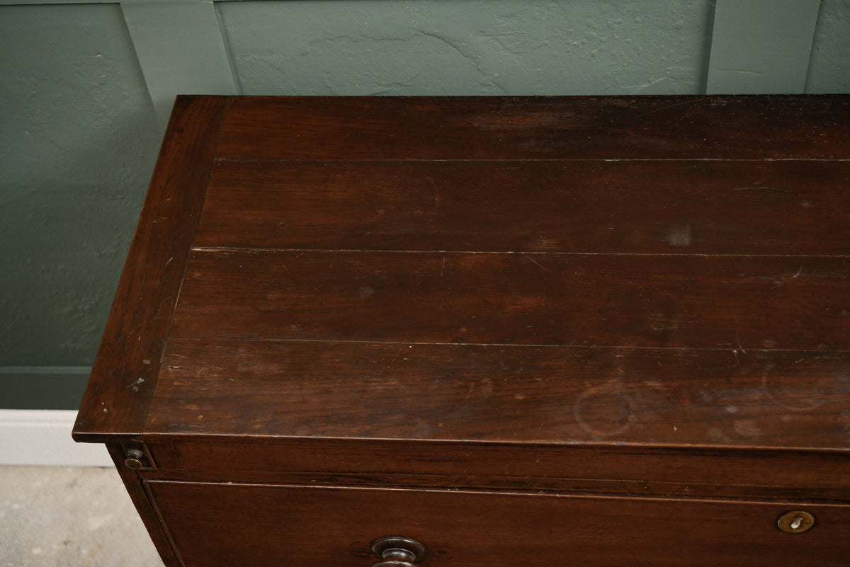 Wide Georgian Oak Chest of Drawers - 2 Drawer Chest