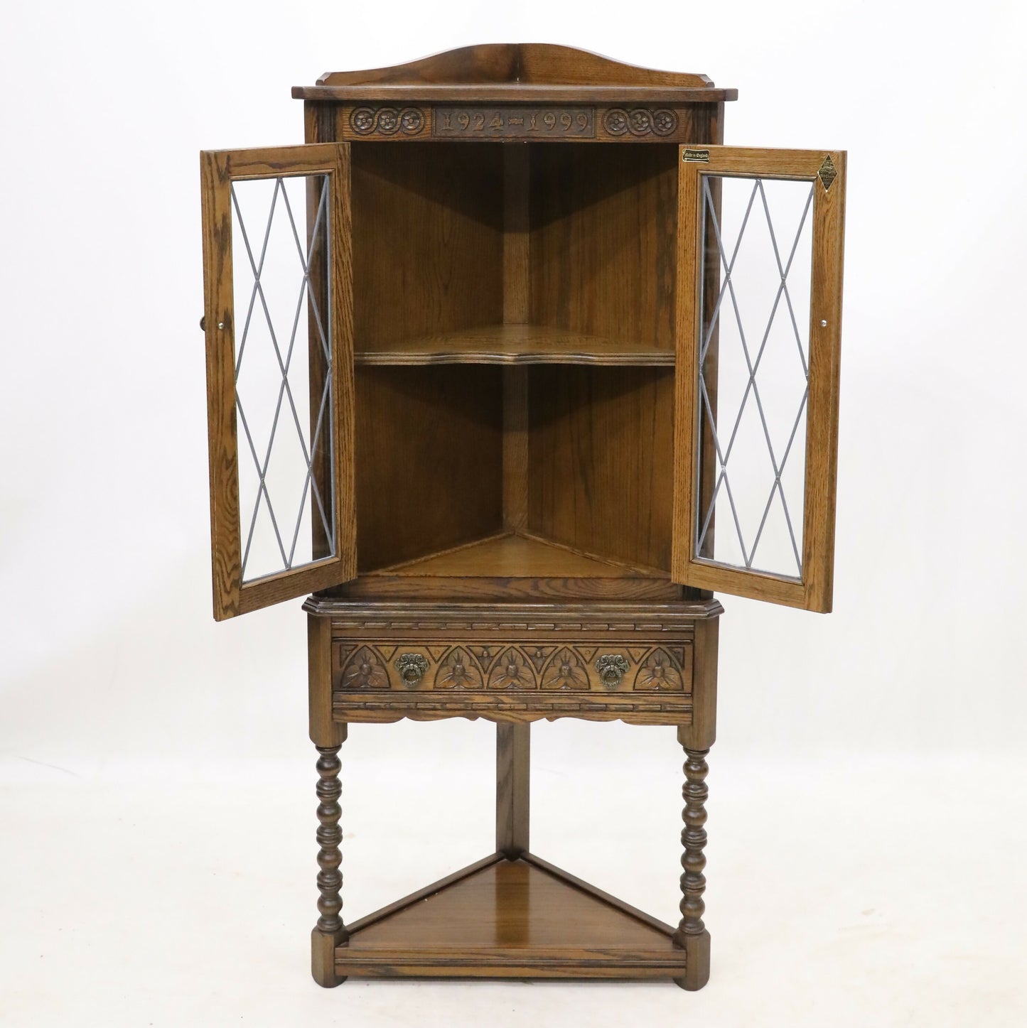 Old Charm 75 Anniversary Corner Display Cabinet Light Oak FREE UK Delivery. SBR9127/2005D