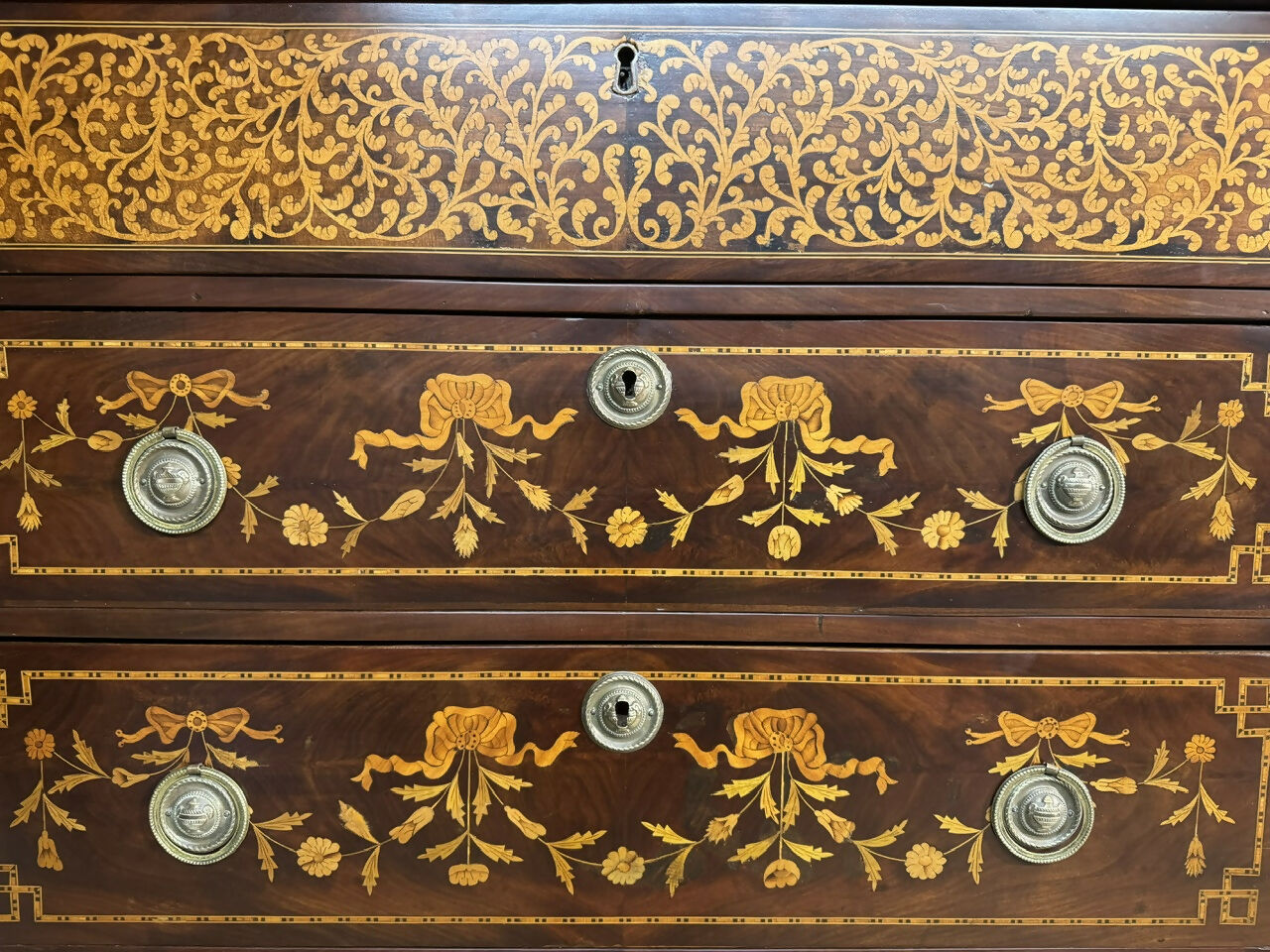 Stunning 18th Century Dutch Marquetry Chest of Drawers