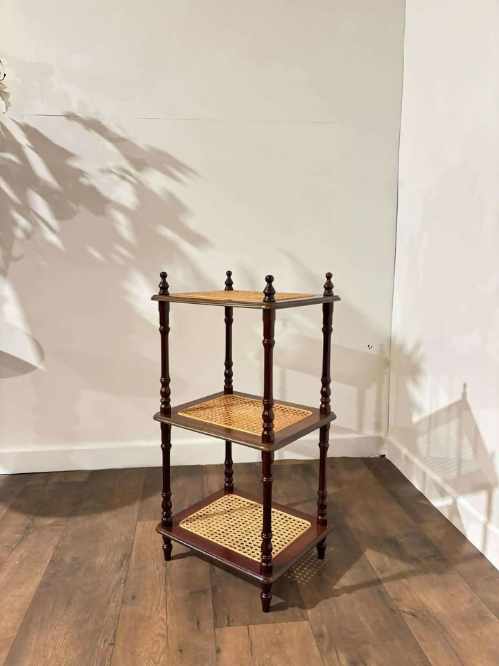 Reproduction Mahogany & Wicker What-Not
