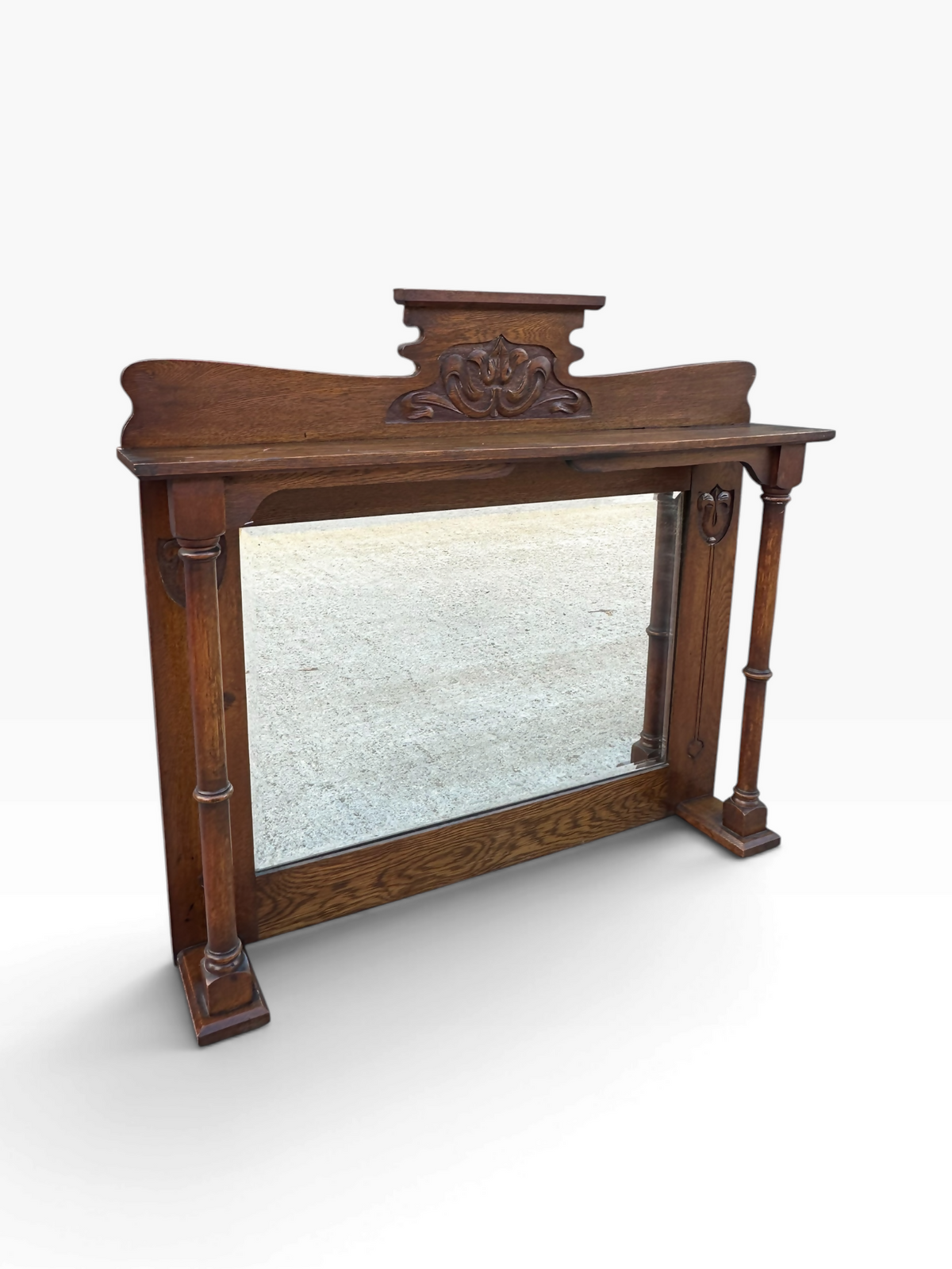 Antique Oak Art Nouveau period Mantle mirror