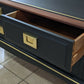 Stag minstrel black gold console table/ mid century modern vintage sideboard
