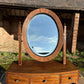 Antique Georgian Large Mahogany Tilting Oval Vanity Dressing Table Mirror