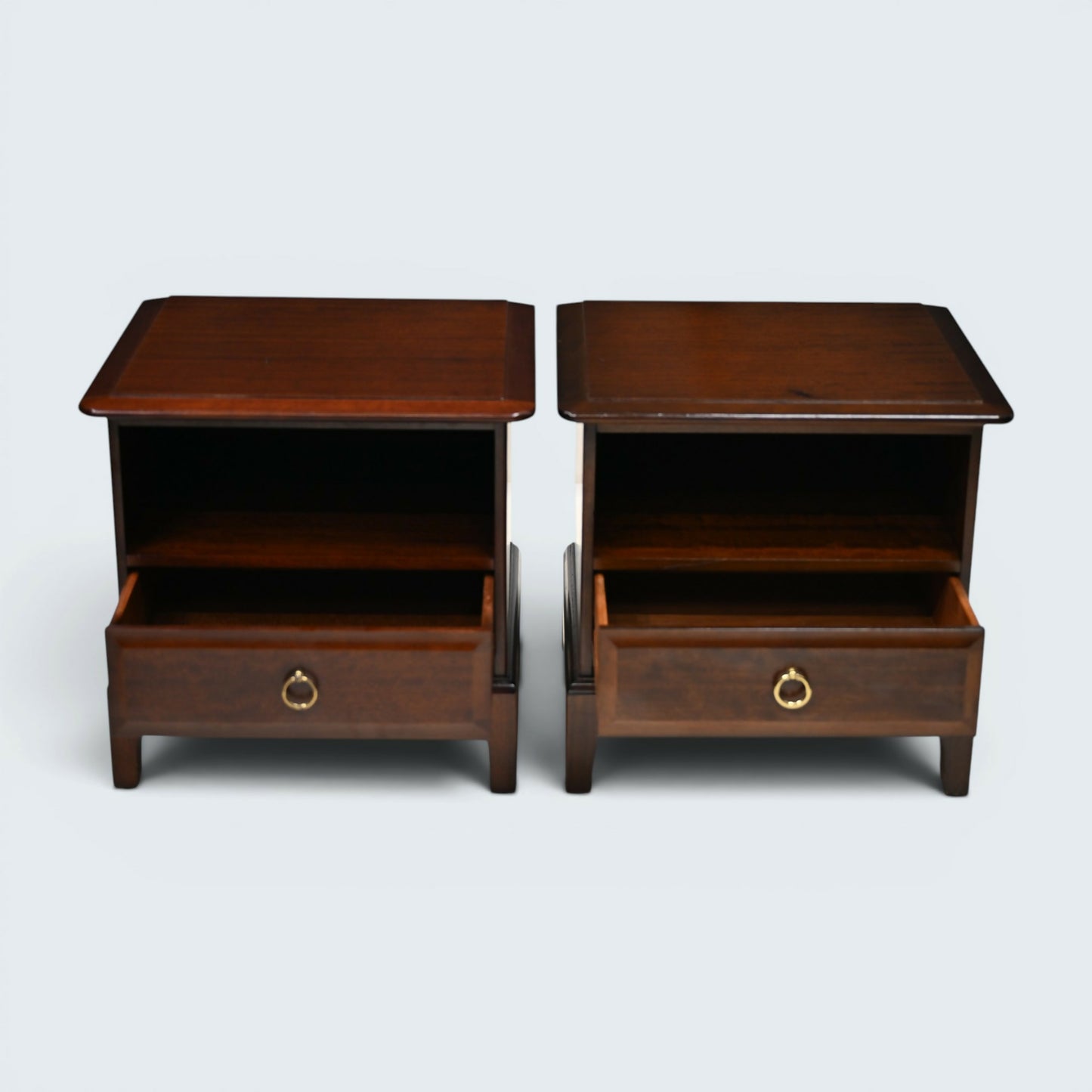 Pair of Stag Minstrel Bedside Cabinets Draw 2 In Set Drawer FREE UK Delivery