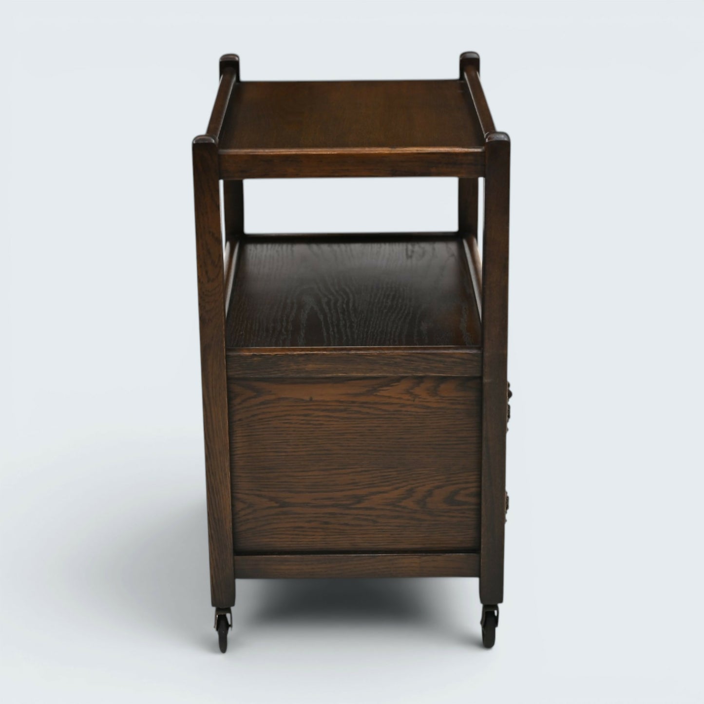 Jaycee Tea Trolley on Casters with Carved Cupboard Doors FREE UK Delivery*