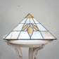 Art Deco Tiffany style Pendant Lampshade Gold and White.