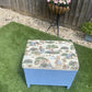 Peter Rabbit bijou Ottoman - blue paint foam and interliner all new