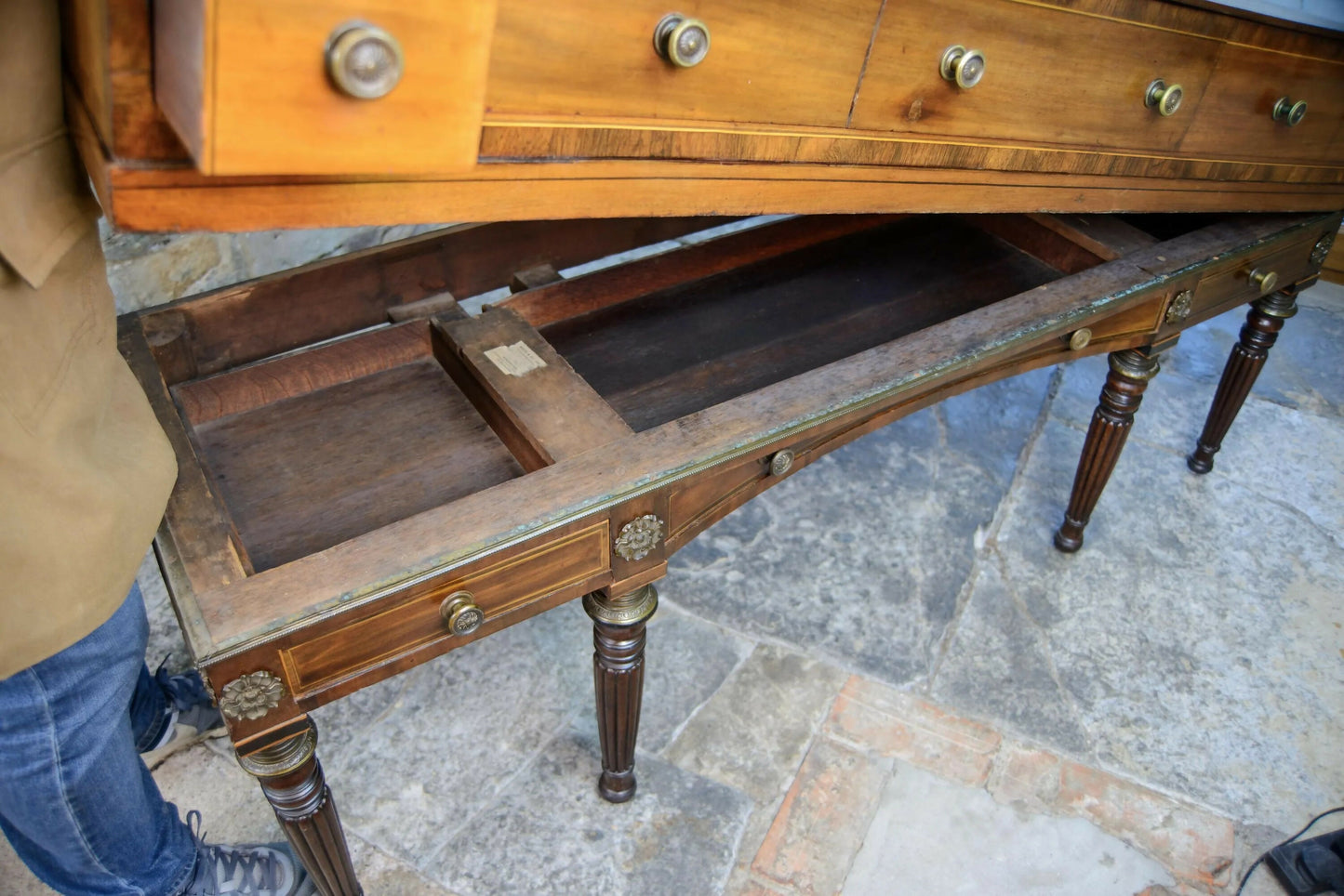 Regency Mahogany Sideboard - Converted Piano - Georgian - Reeded Legs