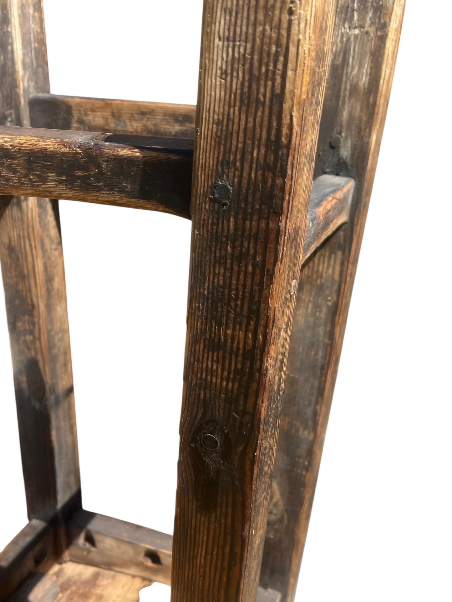 Antique rustic workshop stool