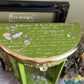 Upcycled Lime Green Console / Side Table with Raised Stencil & Gold Leaf Accents