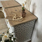 Pair of pine bedside drawers featuring floral decoupage
