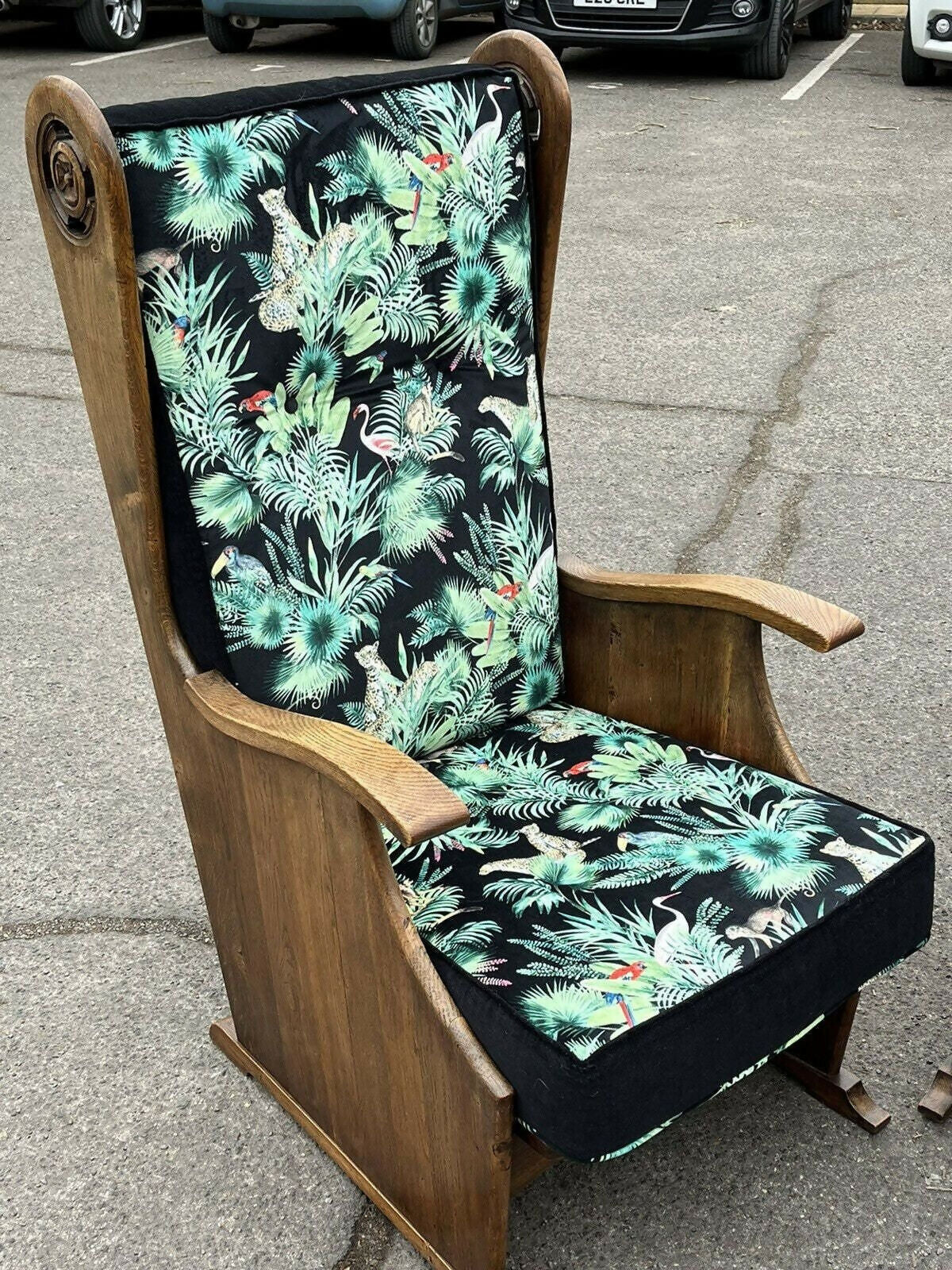 Pair Of Vintage Oak Mid Century Lounge Armchairs