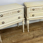 Pair of Bedside Tables Vintage French Shabby Chic Nightstands Cabinets LOT 6228