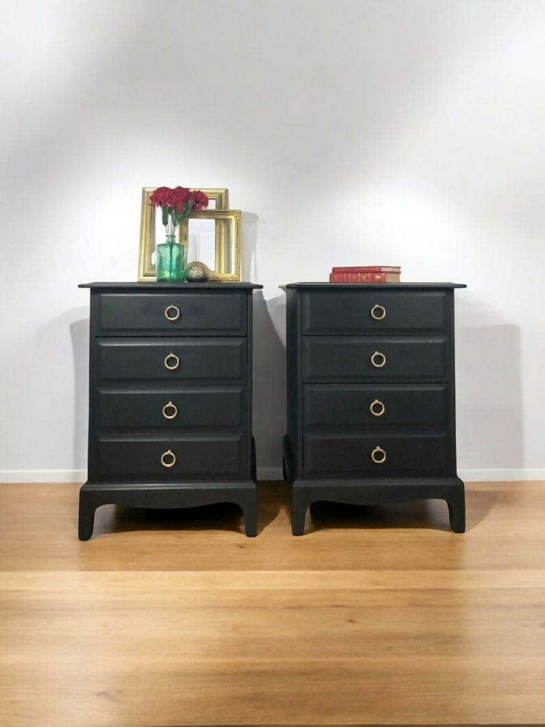 Black Stag minstrel bedside cabinets