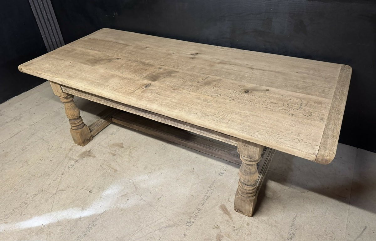 Rare Deep Large Oak Farmhouse Dining Table