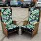 Pair Of Vintage Oak Mid Century Lounge Armchairs