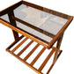 Mid-Century Teak and smoked glass side Table / Trolley