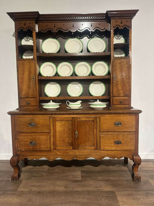 Vintage Oak Dresser With Rack88