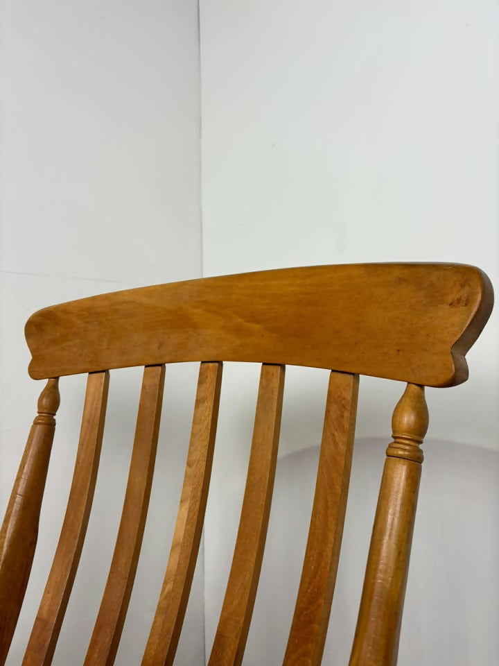 Rustic Beech Slat Back Grandfather Armchair – Country Style
