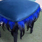 Bespoke Vintage Blue Bird Chair. One of a Kind Velvet and Feather Detailing. Artist Designed Chair