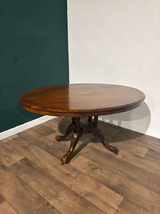 Edwardian Inlaid Oval Tilt Top Breakfast 00