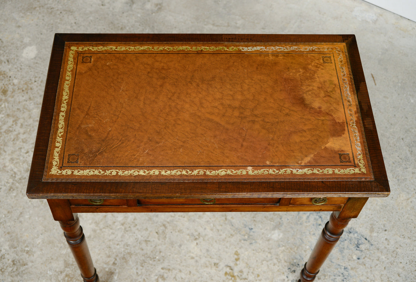 Georgian Style Mahogany Writing Desk with Leather Top