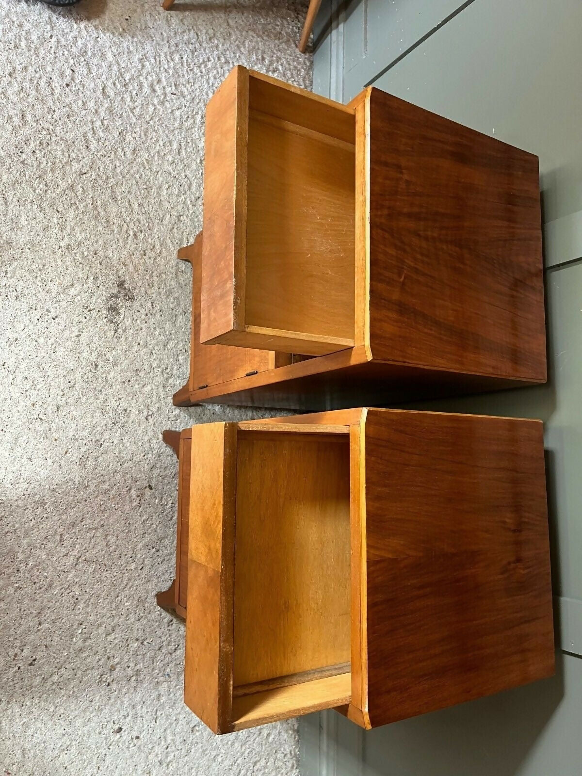 Vintage Bedside Cabinets Pair Circa 1950’s Wood, Beautiful Condition