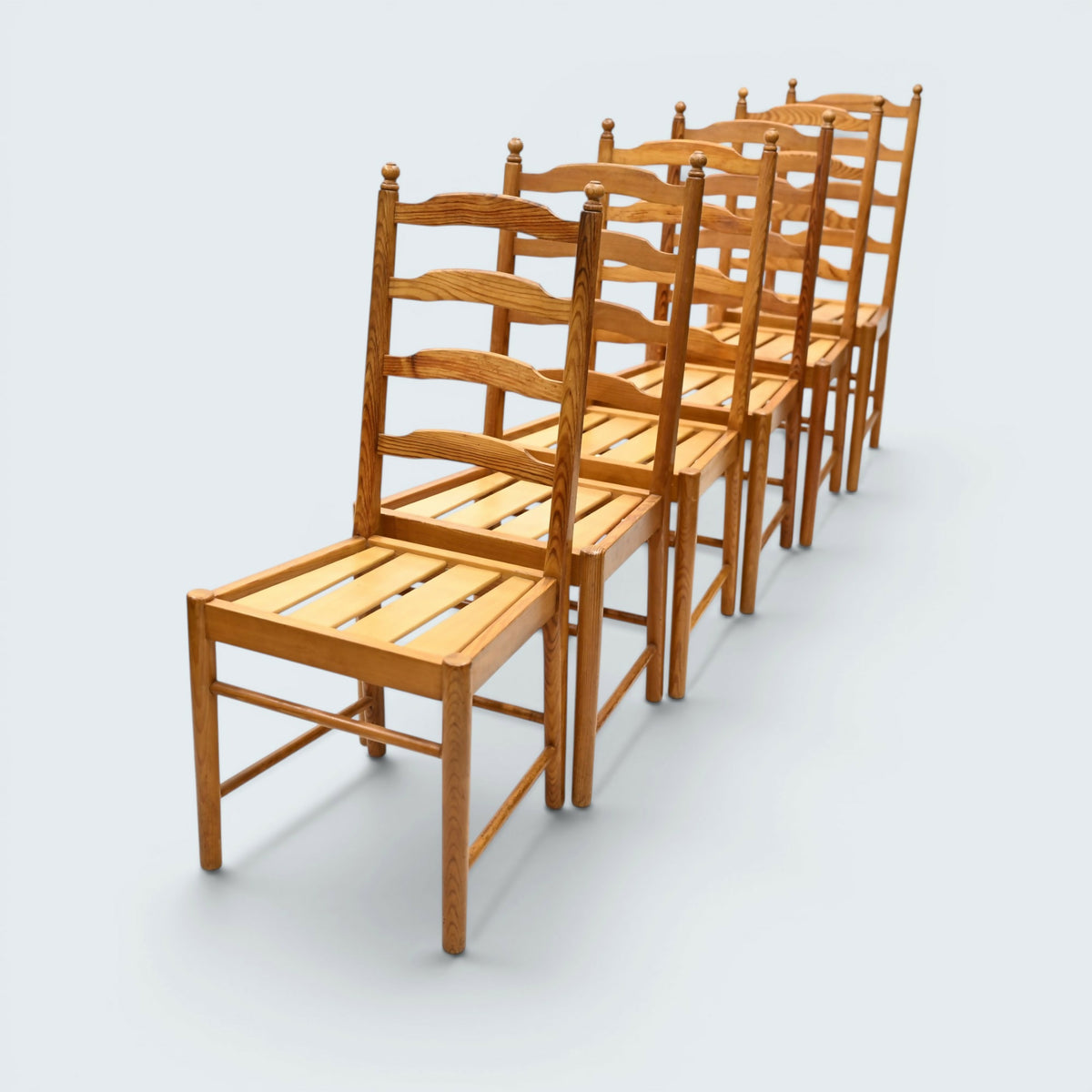 6 Ercol Pine Dining Chairs Model 641 Ladderback Vintage Retro FREE UK Delivery*