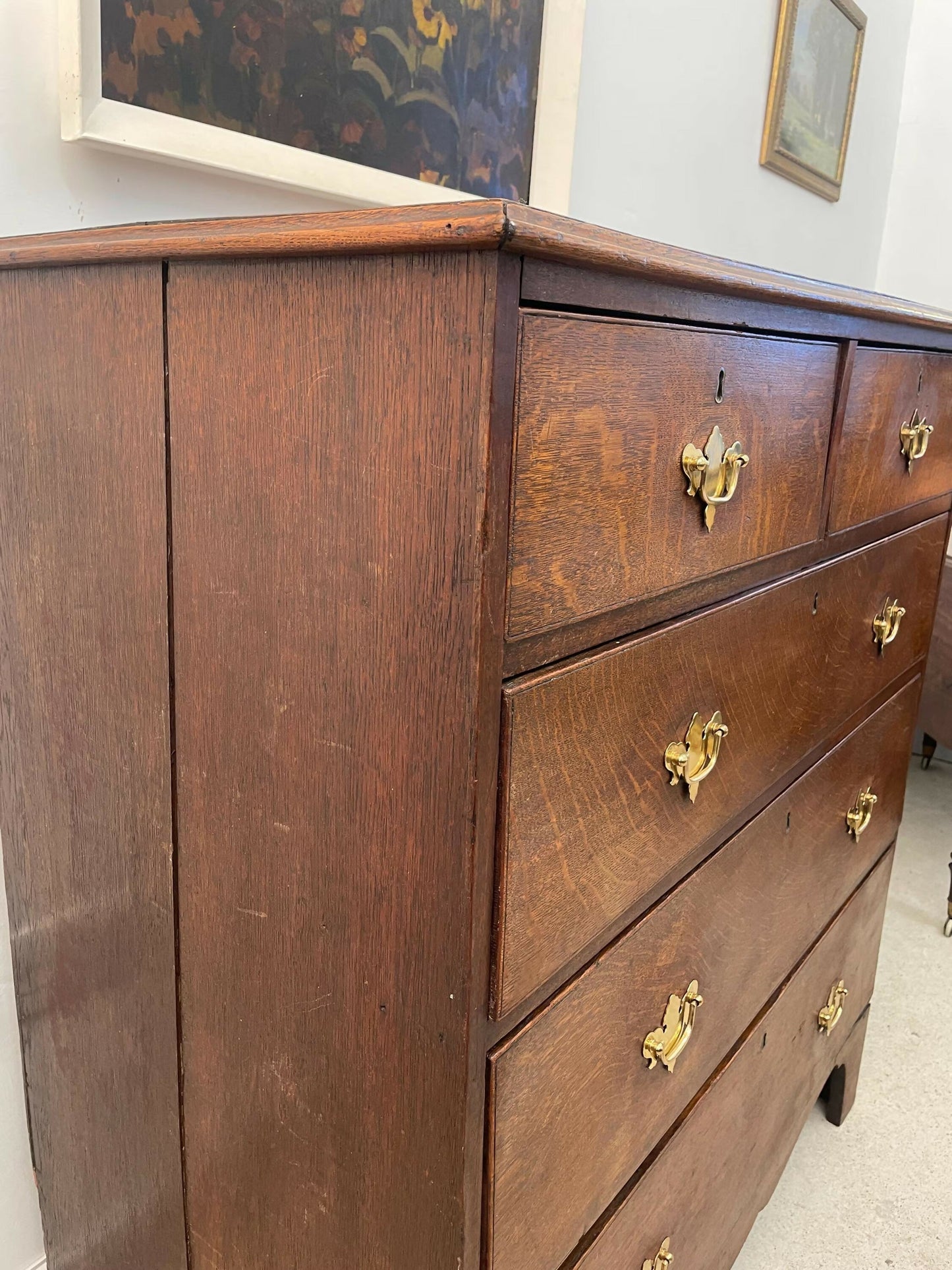 Vintage Georgian oak chest of drawers