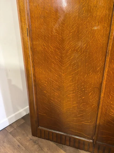 Vintage Art Deco Oak Double Wardrobe – W.H. Snout & Son, Shrewsbury