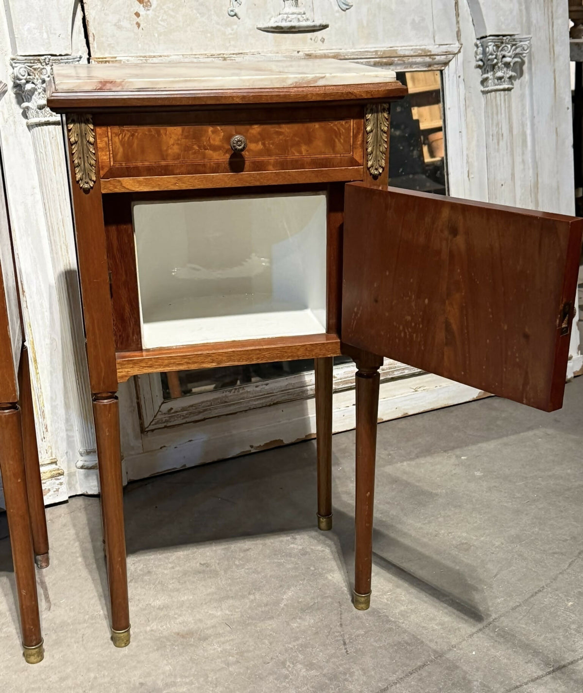 Lovely Pair French Bedside Cabinets