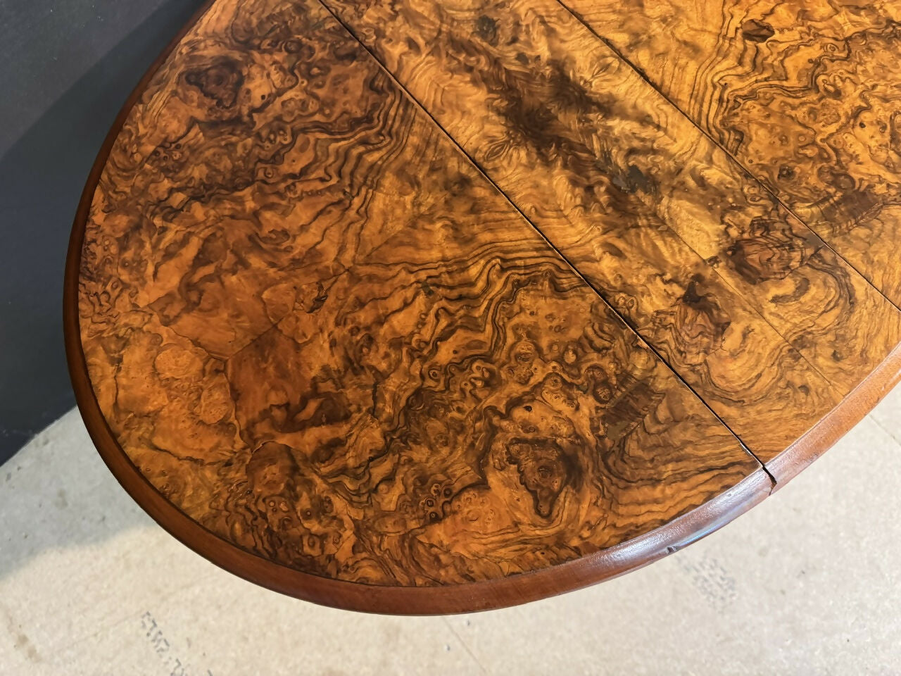 Rare Burr Walnut Miniature Sutherland Table