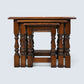 Old Charm Nest of 3 Tables Solid Oak Tudor Side Tables Model 1494 FREE Delivery*
