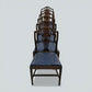 6 Georgian Mahogany Dining Chairs Blue Faux Leather Seats FREE UK Delivery