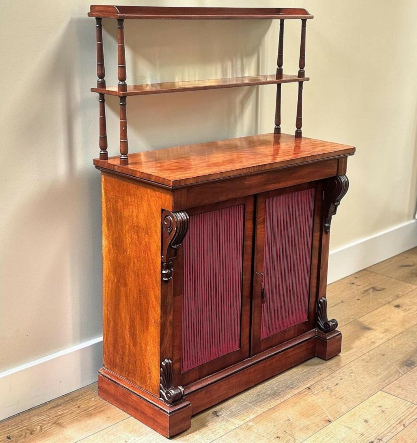 19th Century Victorian Figured Mahogany Two Door Chiffonier