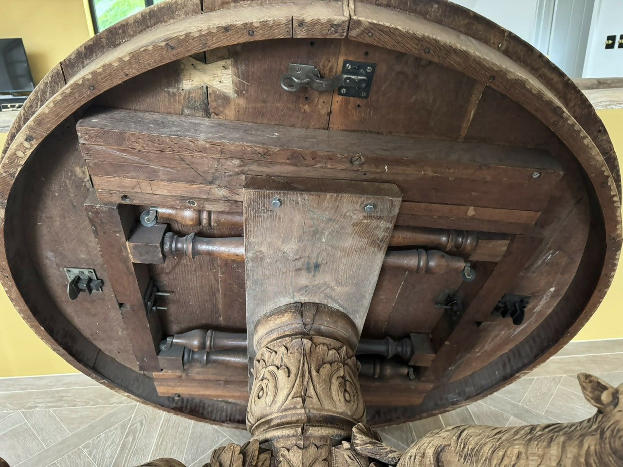 Wonderful French Oak Hunting Centre Table