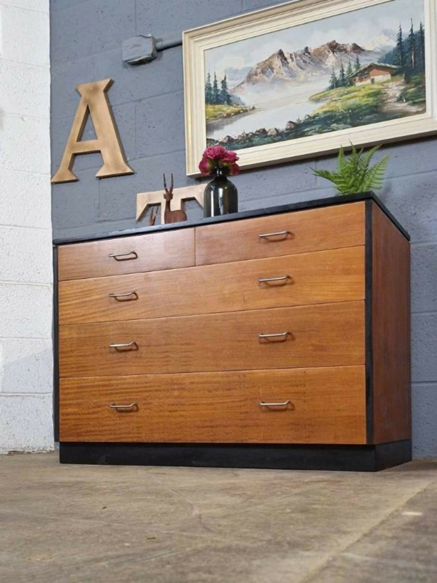 Chest of drawers ~ Teak ~ Vintage Industrial ex M.O.D. 1965