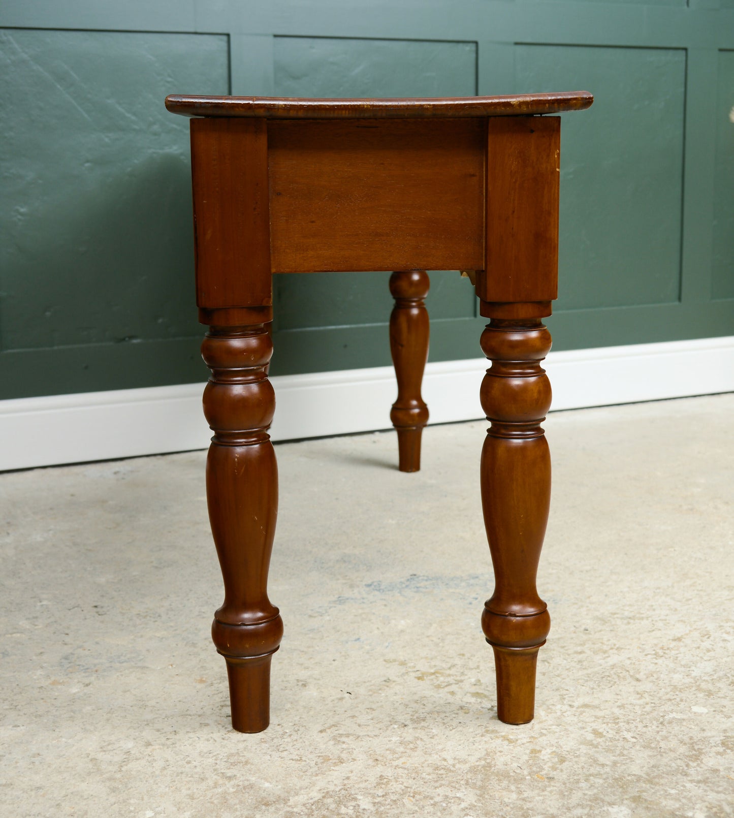 Antique Style Long Console Table - Hardwood Mahogany Finish