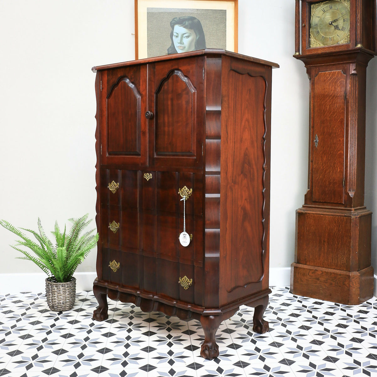Rare Dutch Colonial Tall Boy Drinks Cabinet Media South African Stink Wood