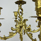 Pair of Candelabras Vintage French Brass Ornate 5 Arm Candle Holders LOT 6437