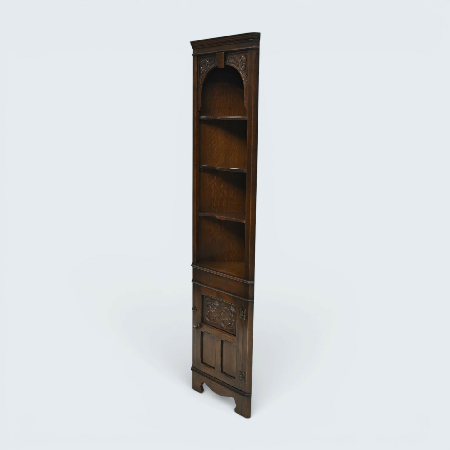 Corner Display Cabinet Carved Cupboard & Open Shelves by Jaycee FREE UK Delivery