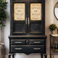 Black vintage look drinks/cocktail cabinet.