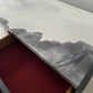 vintage drawer red felt fabric inside open