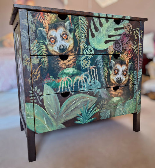 “Jungle Twins” Wood 3 Drawer Chest
