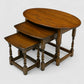 Old Charm Oval Nest of Tables in Light Oak Model 1990 VGC FREE UK Delivery. SBR10567/1006E