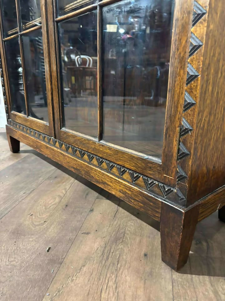 Vintage Oak Art Deco Bookcase