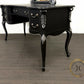 Contemporary Black and Silver French Rococo Dressing Table With Mirror