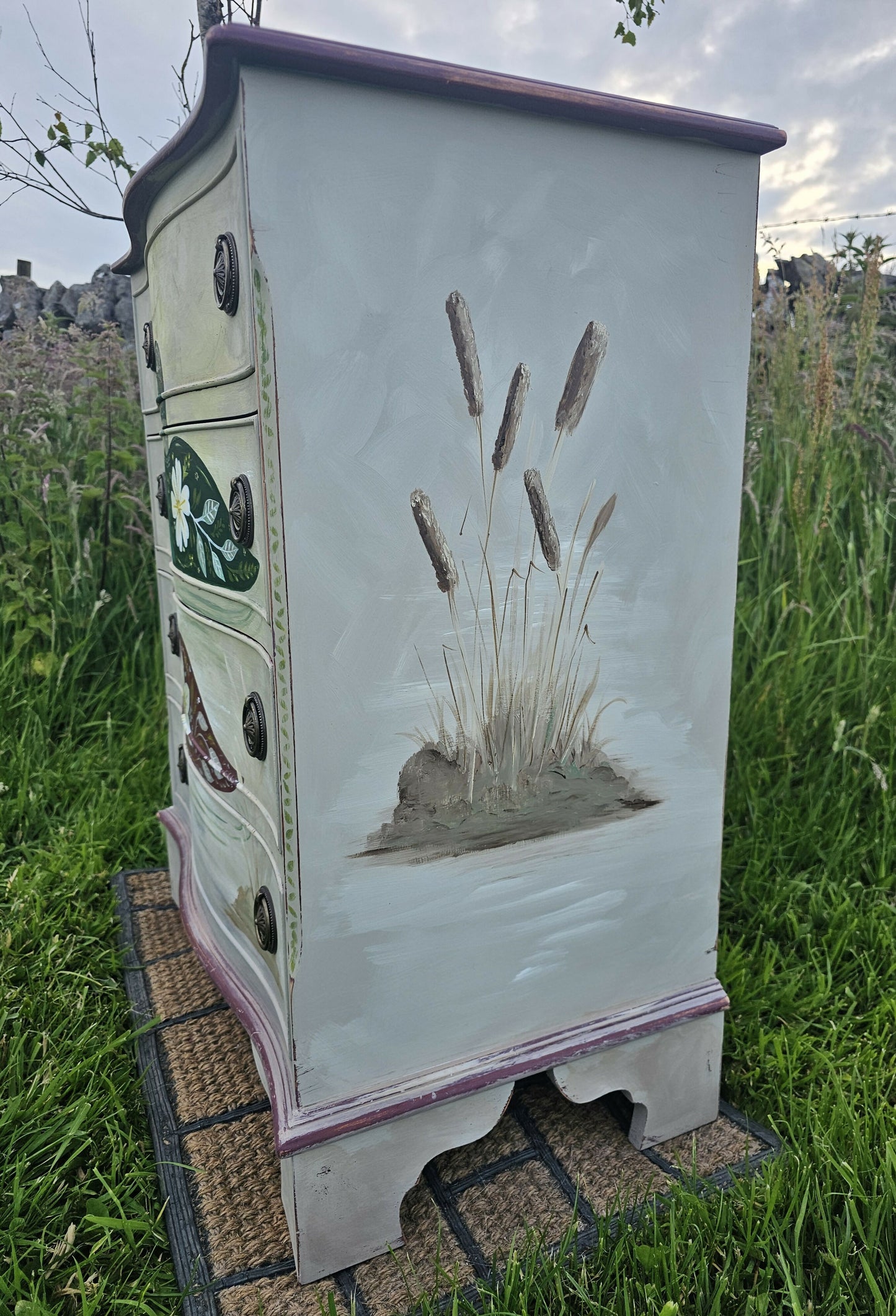 Vintage Hand Painted Chest of Drawers Folk Art