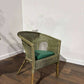 Vintage Green Wicker Chair
